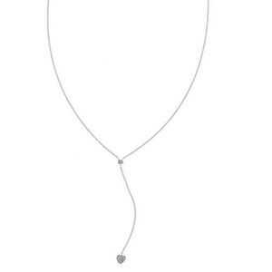 Star and Heart Sterling Silver Drop Y Necklace Adornia New